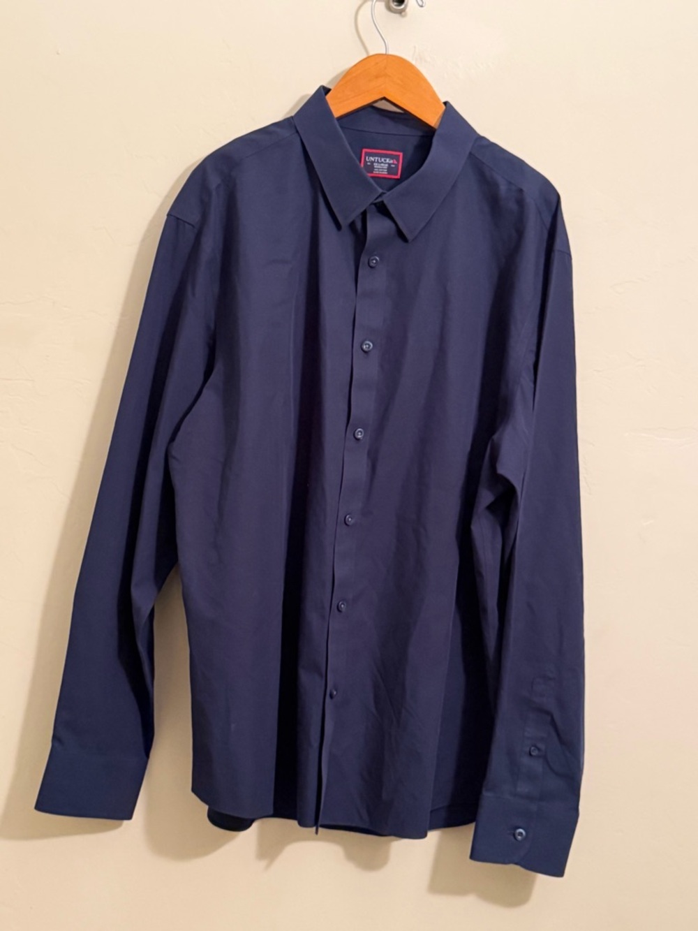 Untuckit navy blue button down shirt xxl